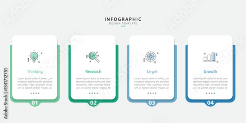 Timeline infographic template. 4 Step timeline journey, calendar Flat simple infographics design template. presentation graph. Business concept with 4 options, vector illustration.
