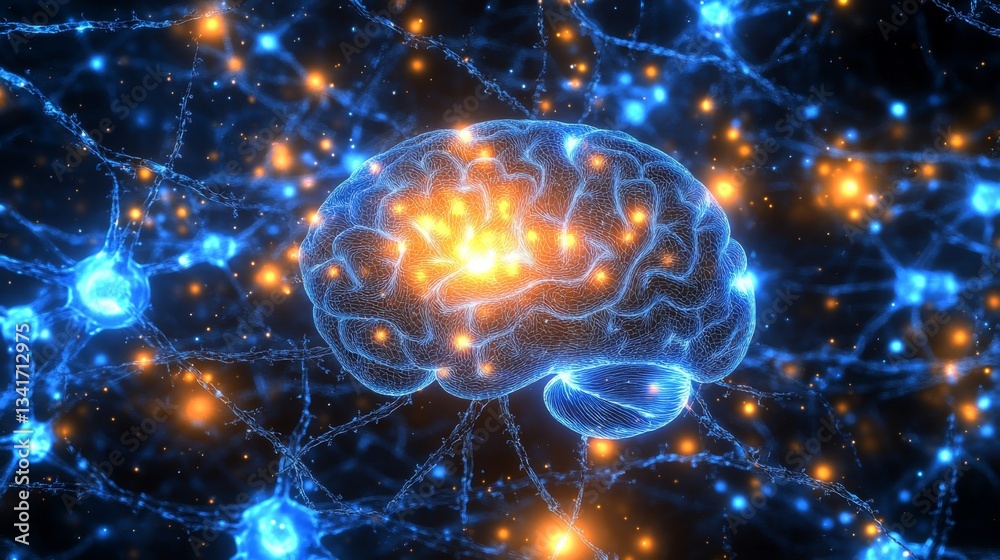 3D highly detailed visualization of the human nervous system 3D highly detailed visualization of the human nervous system