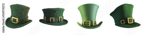 Generative Ai has created an isolated image of a Saint Patrick's Day hat on a transparent background