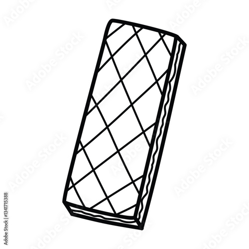 Wafer with filling, doodle illustration.