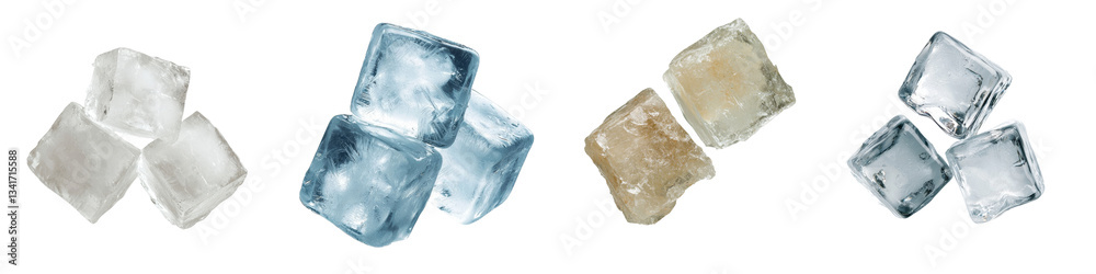 Obraz premium A transparent background features isolated ice cubes generated by Generative Ai
