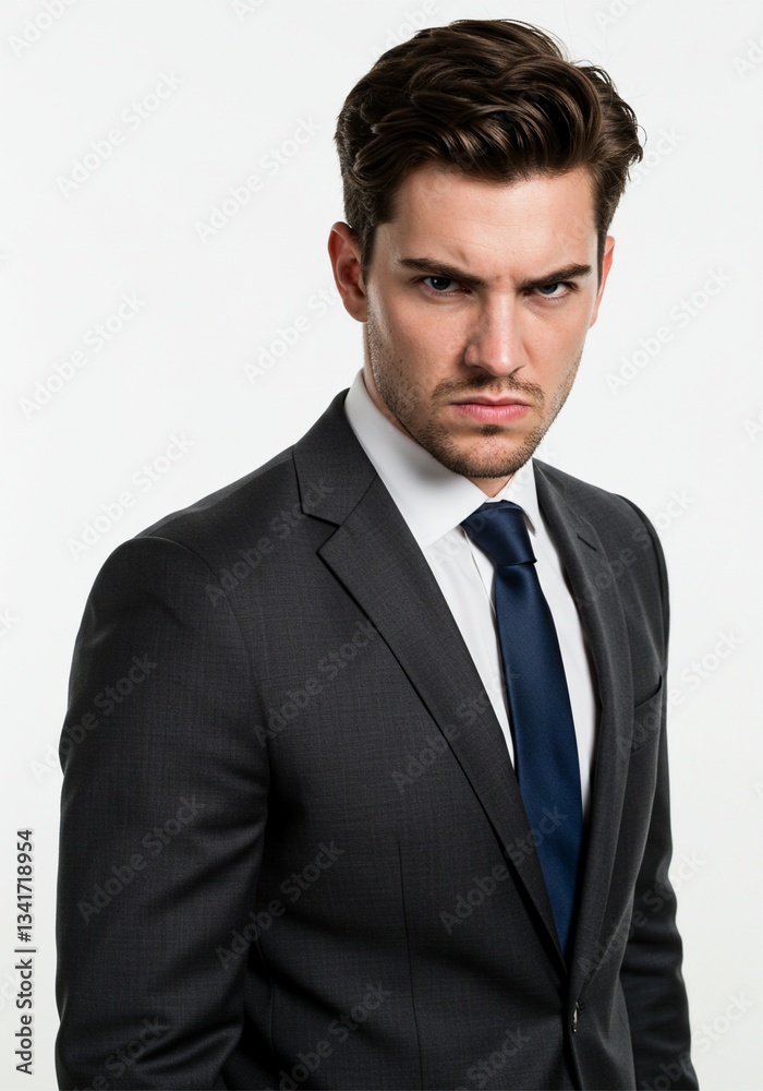 handsome man businessman office worker is showing angry or annoyed expression handsome man businessman office worker is showing angry or annoyed expression