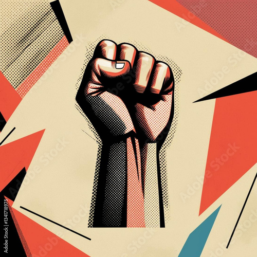 fist punching the air