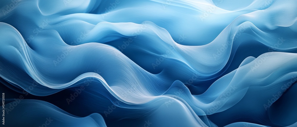 Obraz premium Background with abstract blue waves, perfect for designing digital projects, creating visual content and as a screensaver for presentations.