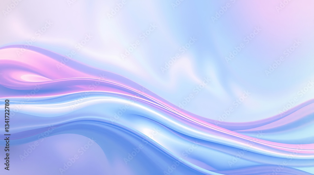 A vibrant holographic background with smooth gradient waves and an iridescent sheen. The reflective surface shifts between pastel blues, purples, and pinks, Created with generative AI A vibrant holographic background with smooth gradient waves and an iridescent sheen. The reflective surface shifts between pastel blues, purples, and pinks, Created with generative AI