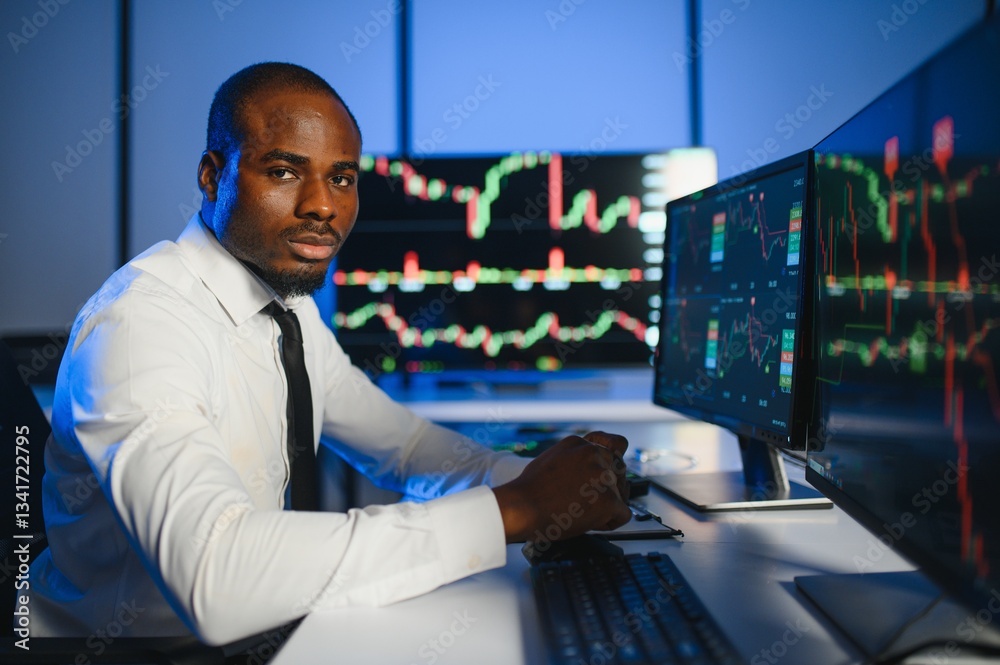 Business stock trader man working on crypto currency markets with blockchain technology Business stock trader man working on crypto currency markets with blockchain technology