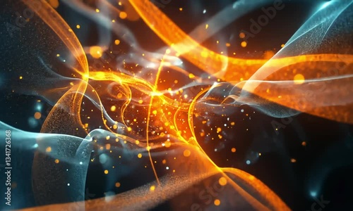 Abstract Orange and Blue Energy Flow