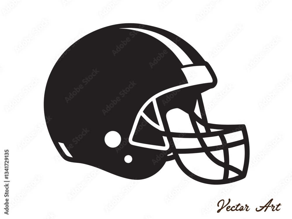 Naklejka premium American Football Helmet Silhouette Vector, football helmet line art vector outline drawing