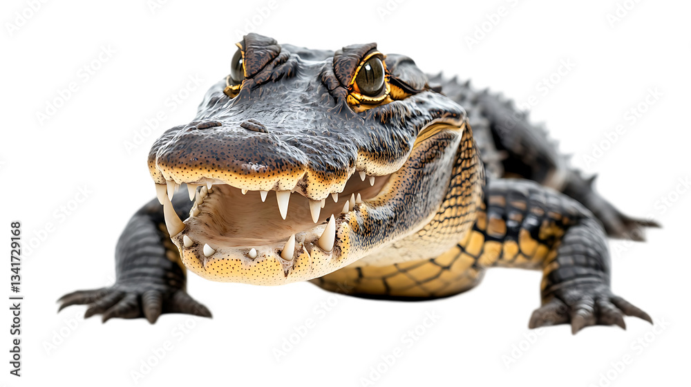 A close up view of an alligator with mouth open A close up view of an alligator with mouth open