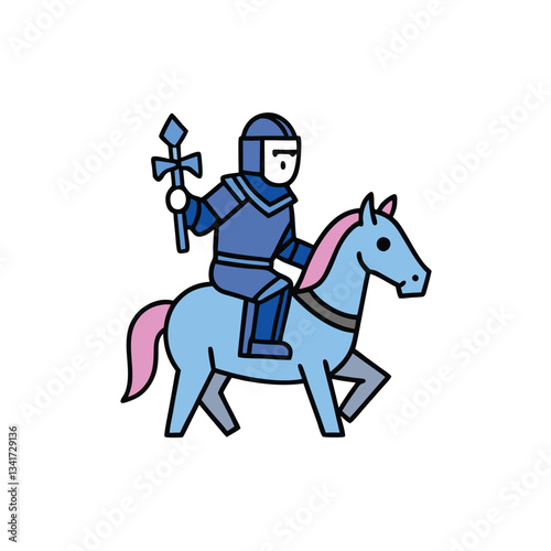 Wallpaper Mural Knight Riding Cybernetic Horse – Sci-Fi & Medieval Fusion, Omega Warrior, Icon & Clipart Torontodigital.ca