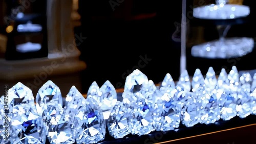 Luxury jewelry and diamond exhibition, close-up of gemstones and diamonds