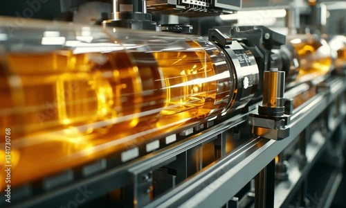 Glowing Tubes in Industrial Machinery