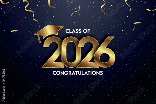 Class of 2026 Text for graduation design, high school or college graduate