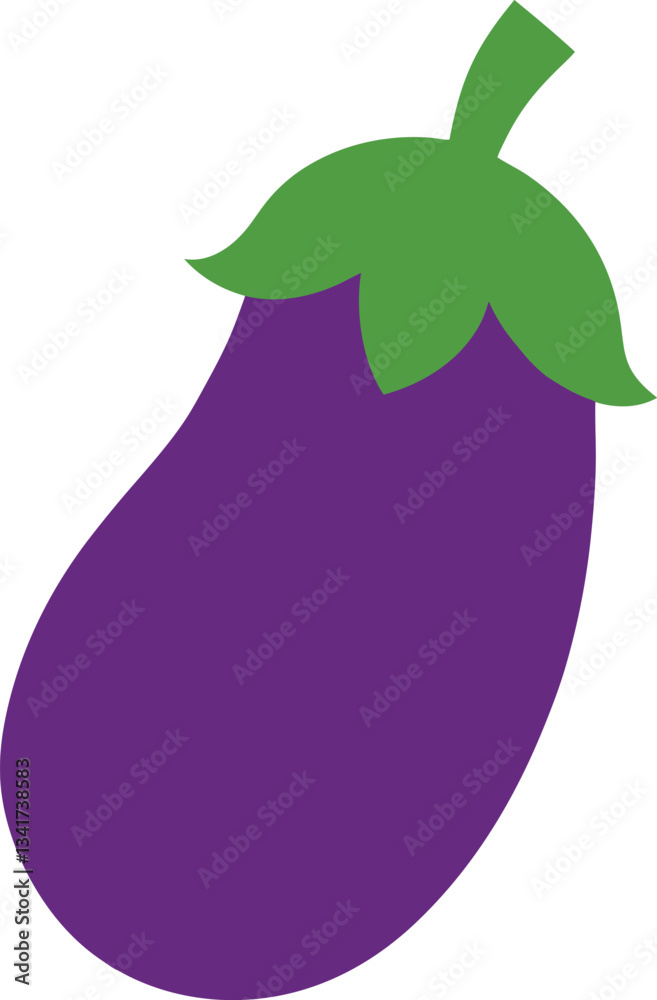 Cute Eggplant Vector Illustration