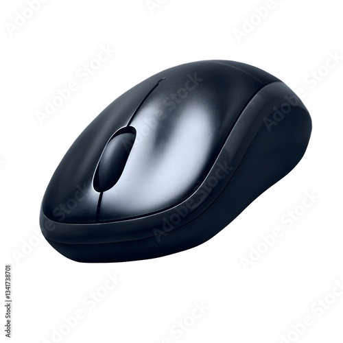 Close-up of a dark-blue or black computer mouse