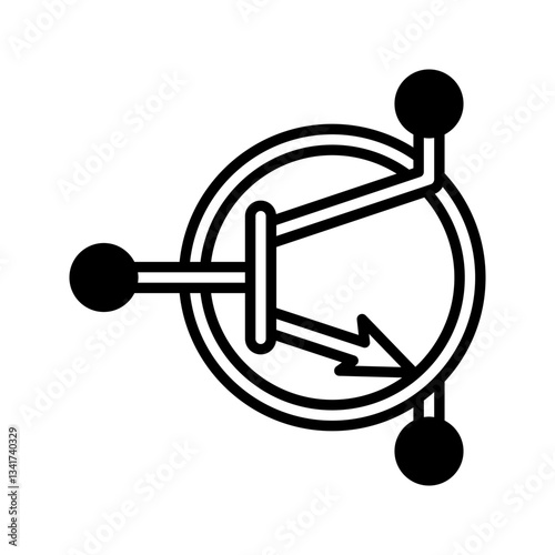 Industrial transistor icon simple vector. Electric circuit. Central computer