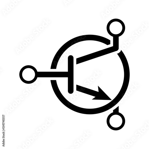 Industrial transistor icon simple vector. Electric circuit. Central computer