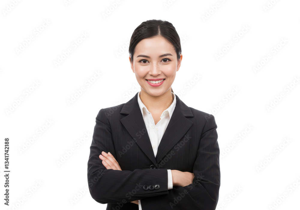 Handsome happy businesswoman isolated on White background Handsome happy businesswoman isolated on White background