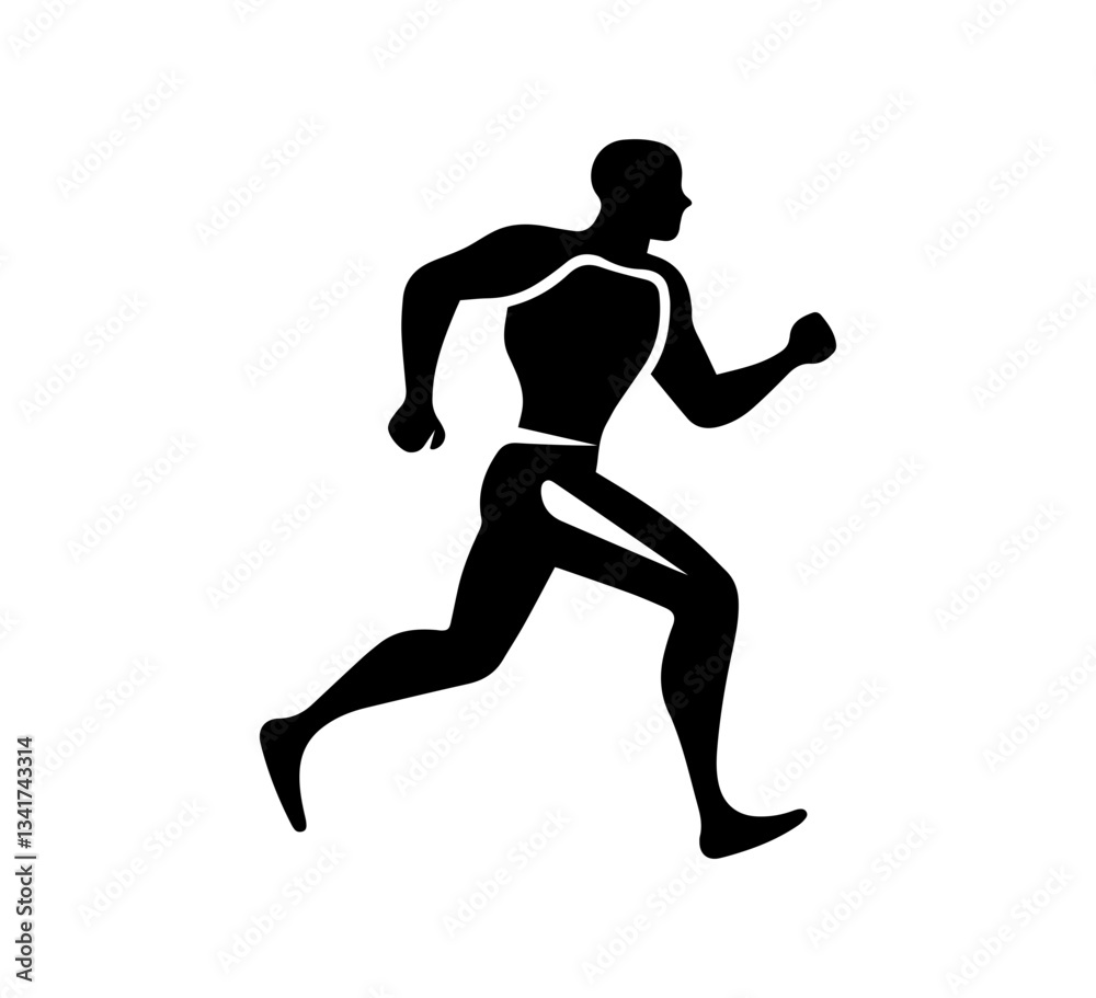 Silhouette of a person running, highlighting skeletal structure. Silhouette of a person running, highlighting skeletal structure.