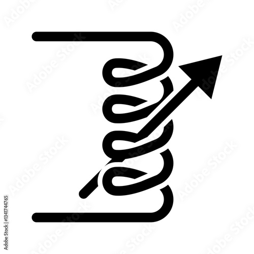 Industrial inductor icon simple vector. Electric circuit. Central computer