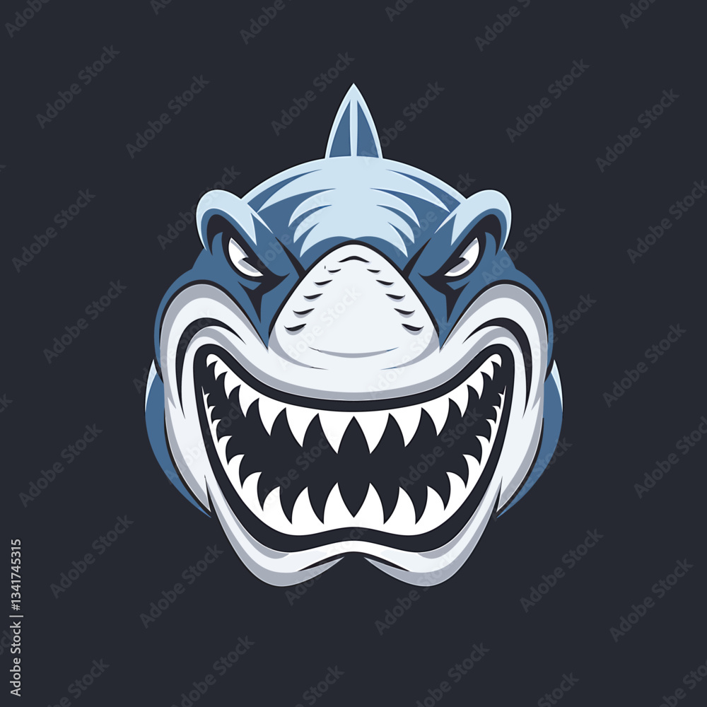 Fototapeta premium shark mascot logo fierce aggressive predator illustration for sports and gaming