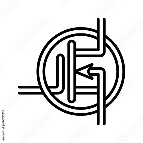 Industrial mosfet icon simple vector. Electric circuit. Central computer