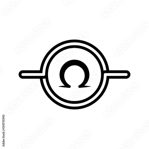 Industrial ohmmeter icon simple vector. Electric circuit. Central computer