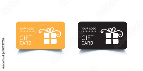 Loyalty card, incentive gift, collect bonus, earn reward, redeem gift, win present, vector mono line icon, linear illustration, outline design