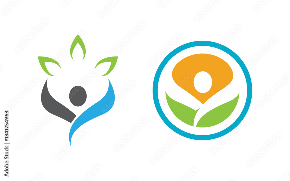 Healthy life Human character logo sign illustration v.62 Healthy life Human character logo sign illustration v.62