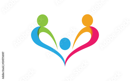 People group care community network and social logo design v.88