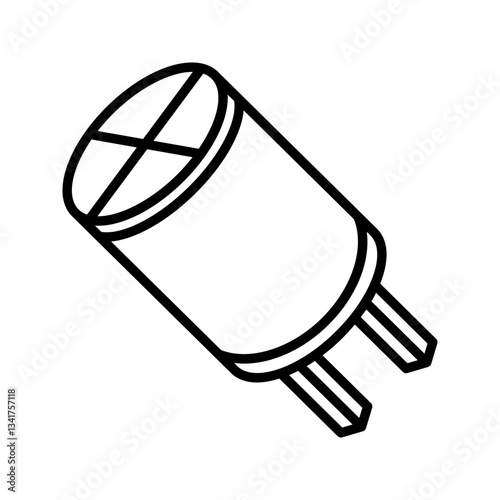 Industrial capacitor icon simple vector. Electric circuit. Central computer