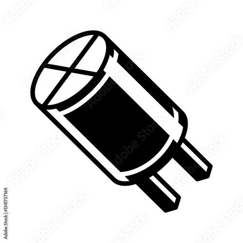 Industrial capacitor icon simple vector. Electric circuit. Central computer
