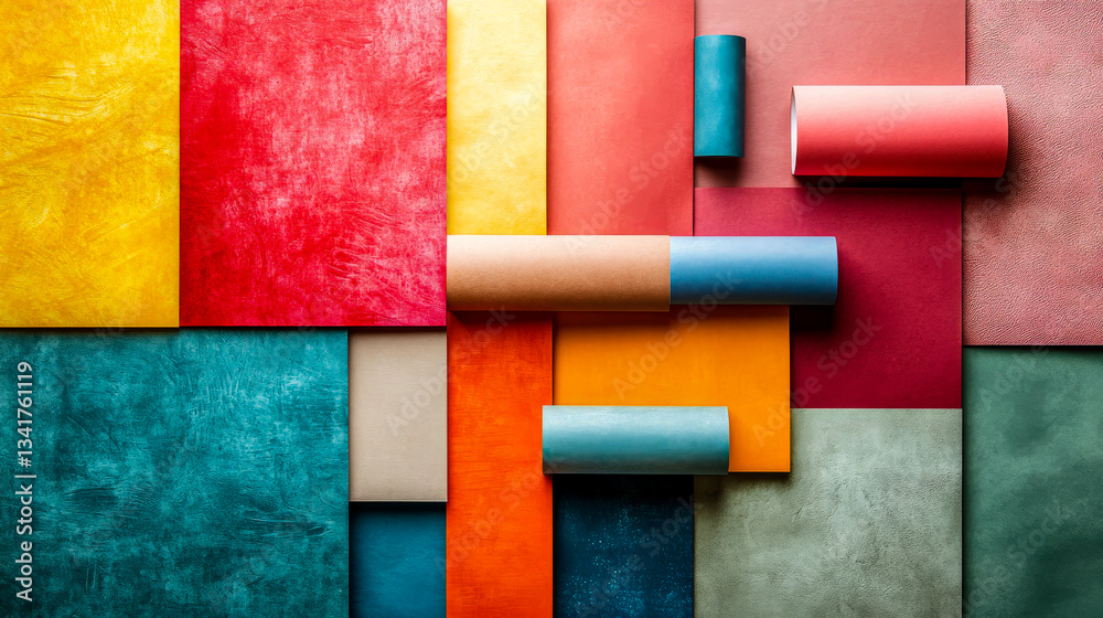 Multicolored art paper surface texture for background. Design blank with copy space for text