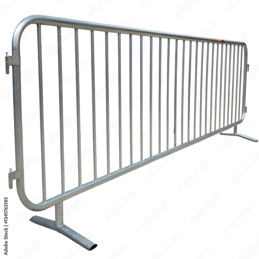 Metal crowd control barrier isolated on transparent background Metal crowd control barrier isolated on transparent background