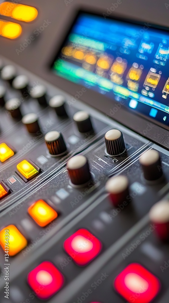 Live Sound Engineering Event Professional Audio Mixing Console Close-Up Music Studio Detailed Equipment Creative Perspective Live Sound Engineering Event Professional Audio Mixing Console Close-Up Music Studio Detailed Equipment Creative Perspective