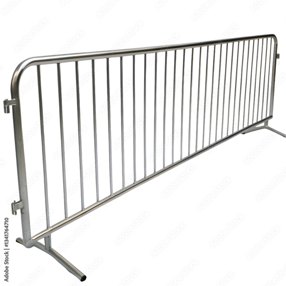 Metal crowd control barrier isolated on transparent background Metal crowd control barrier isolated on transparent background