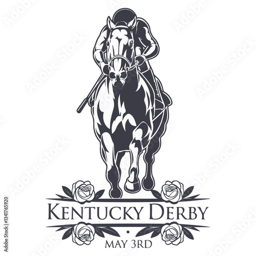 Mid-Stride Racehorse Logo for Kentucky Derby
