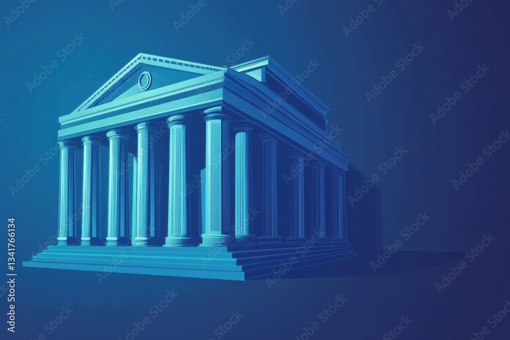 Obraz premium Classical Architecture in Blue Hues