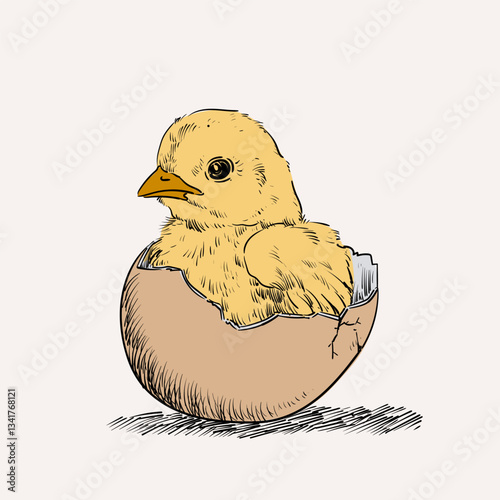 Hand drawn sketch little chickens set vector illustration. cute baby chicks drawing collection engraved retro style.