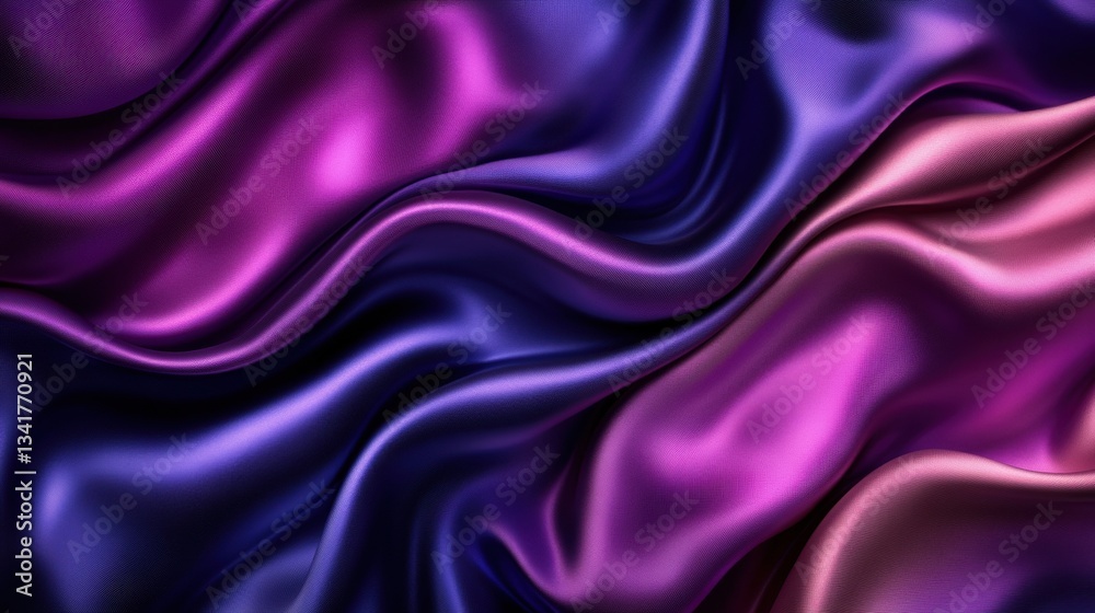 Obraz premium Elegant Satin Fabric with Rich Purple and Pink Waves and Texture