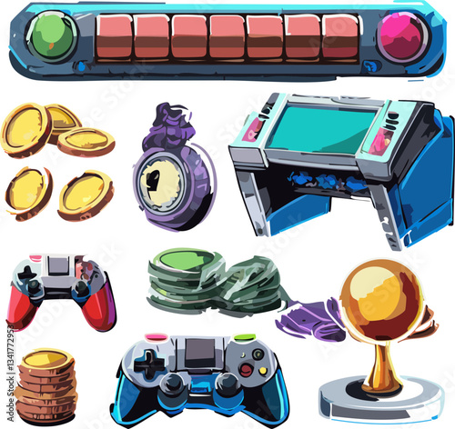 vector illustration of a set of icons