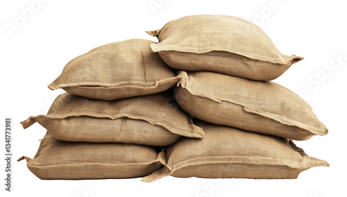 Wallpaper Mural pile of sandbags isolated on white Torontodigital.ca