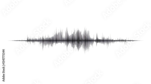 Waveform visualization with reflection against a black background