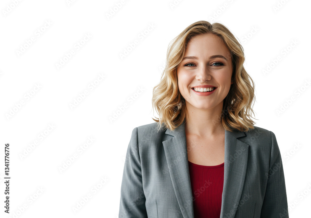 Portrait of a happy confident woman standing isolated on White background Portrait of a happy confident woman standing isolated on White background