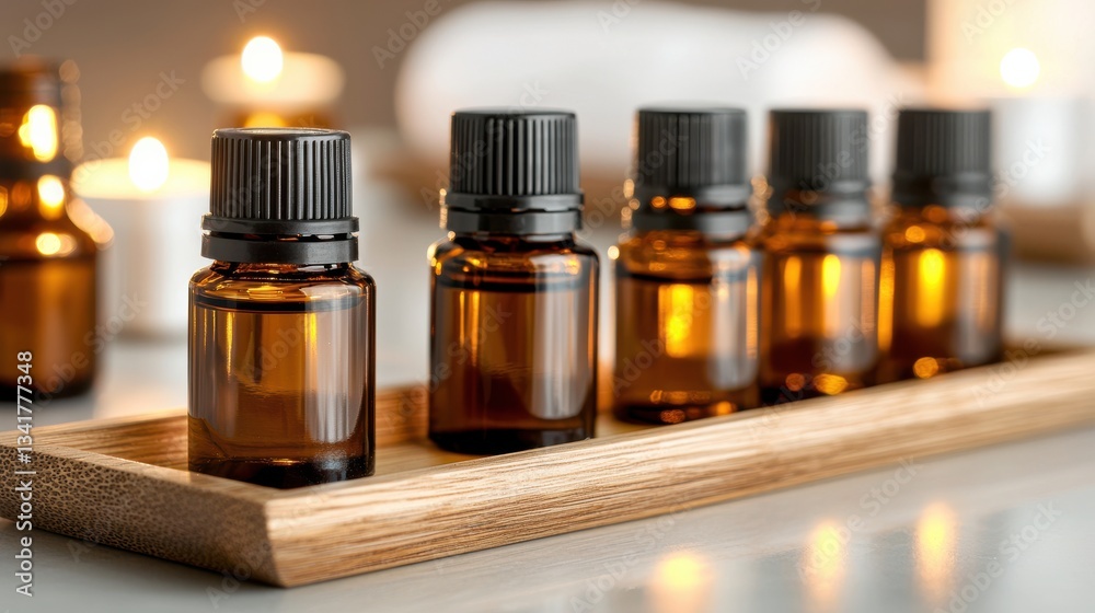Natural Aromatherapy Wooden Tray with Essential Oils for Relaxation and Calm Natural Aromatherapy Wooden Tray with Essential Oils for Relaxation and Calm