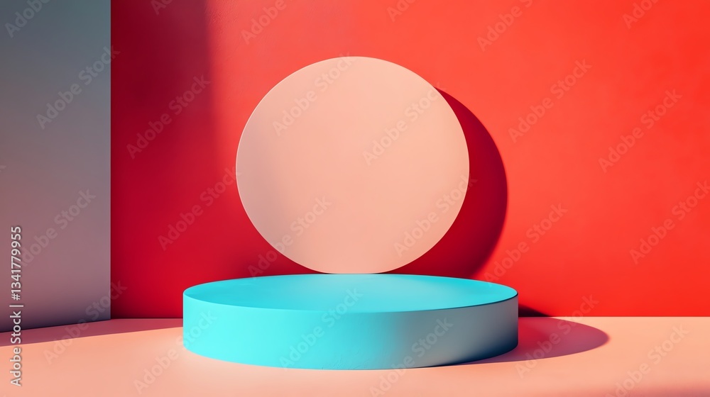 A modern display scene featuring geometric shapes and vibrant colors, ideal for product photography and design. A modern display scene featuring geometric shapes and vibrant colors, ideal for product photography and design.