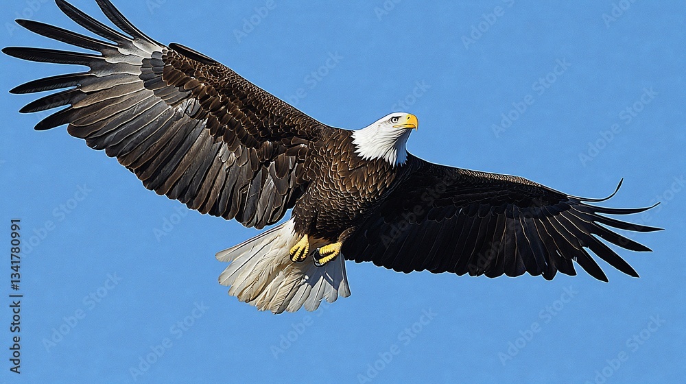 Fototapeta premium Majestic Bald Eagle in Flight