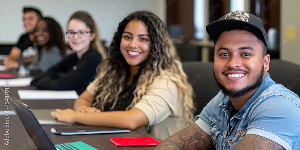 Obraz premium diverse students in calculus 