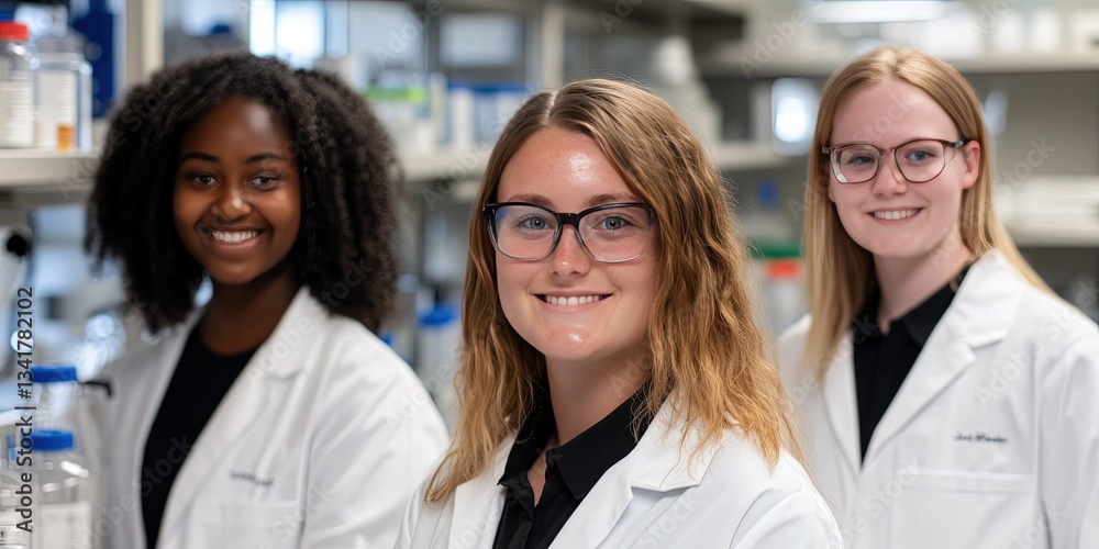 Fototapeta premium diverse students in chemistry lab