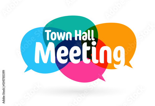 Town hall meeting, sign, 